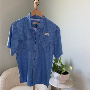 Magellan Outdoors Blue Plaid Button Down Shirt
